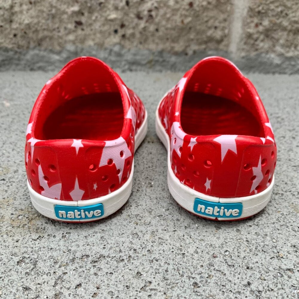 NATIVE Jefferson Stars Shoes Kids C5 5 Toddler Natives Shoe July 4th Red EUC - Picture 8 of 9